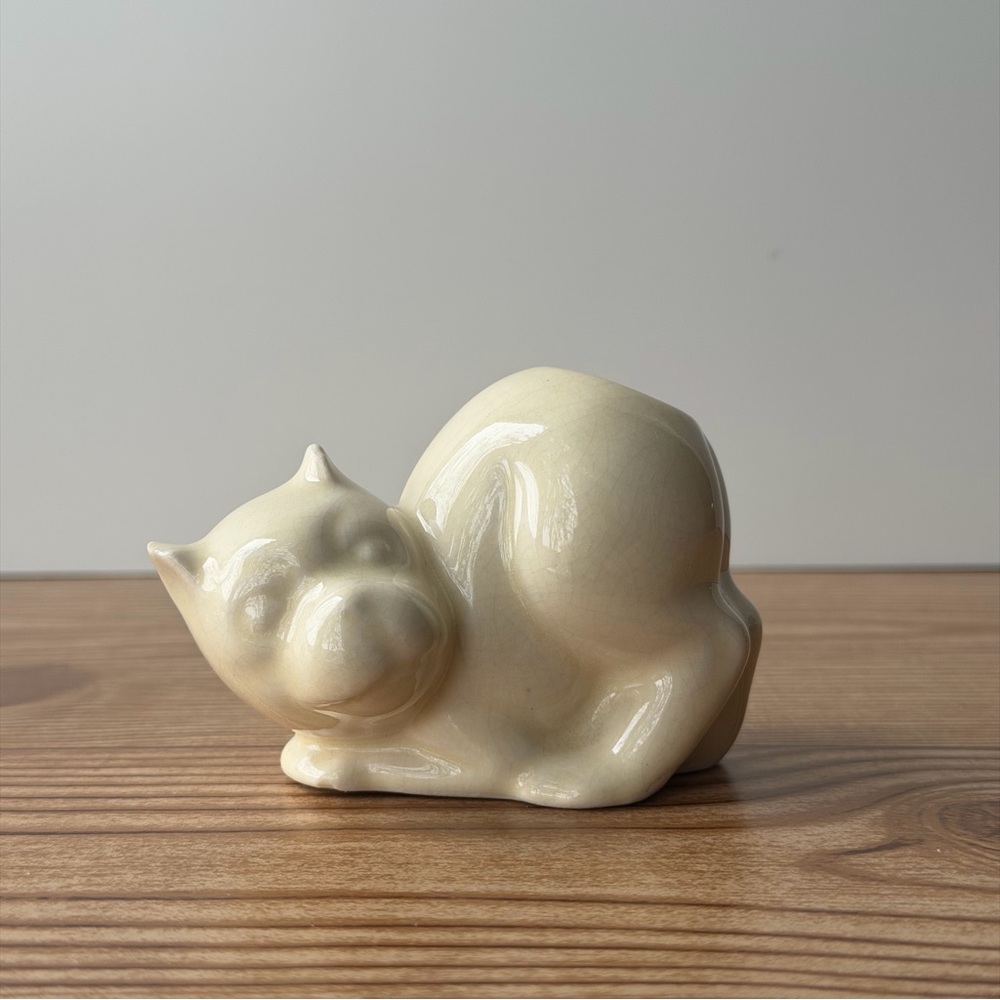 Vintage Ceramic Dog Toothpick Holder Fair With Crazing
